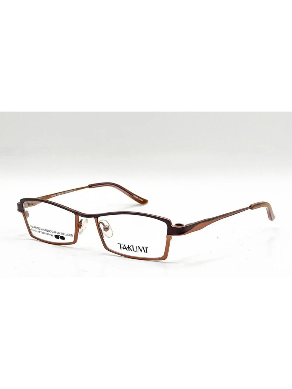 Takumi T9709 40 St Grey/Orange Copper Authentic Eyeglasses W/ Clip 49-16-135